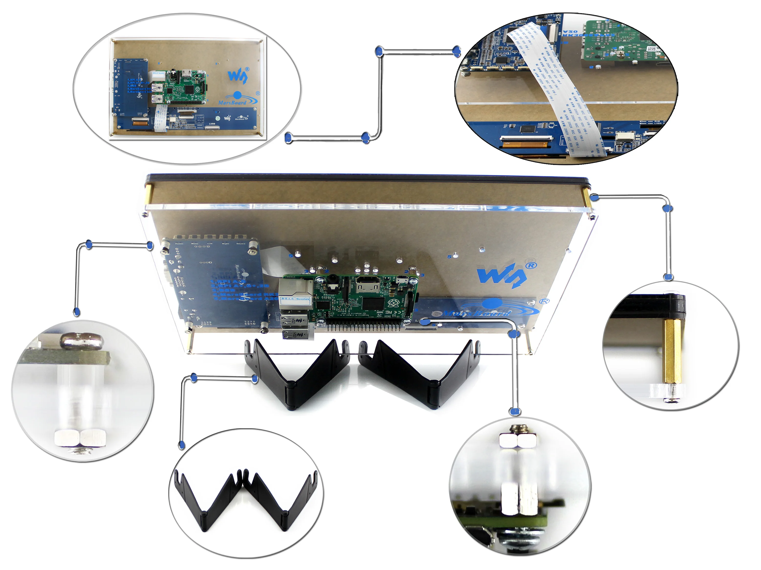Waveshare Raspberry Pi 10 1 дюйма HDMI LCD (H) 1024x600 емкостный сенсорный экран с чехлом для & BB Black|lcd