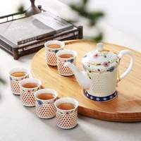 traditional chinese blue white porcelain tea set green puer tea cup pot ceramic teapot kungfu teaset teatime drinkware teaware