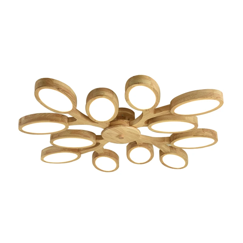 Светодиодный светильник из цельного дерева в форме современные деревянные