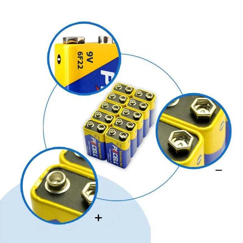 4 шт. PKCELL 9 V 6F22 сверхмощная углеродная цинковая батарея вольт равная CR9V ER9V 6LR61