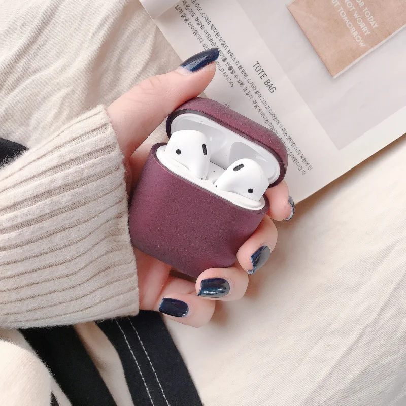 Жесткий чехол для наушников для Apple Airpods 1/2 противоударный чехол для Apple гарнитура для Airpods чехол s Матовый розовый защитный чехол для пары