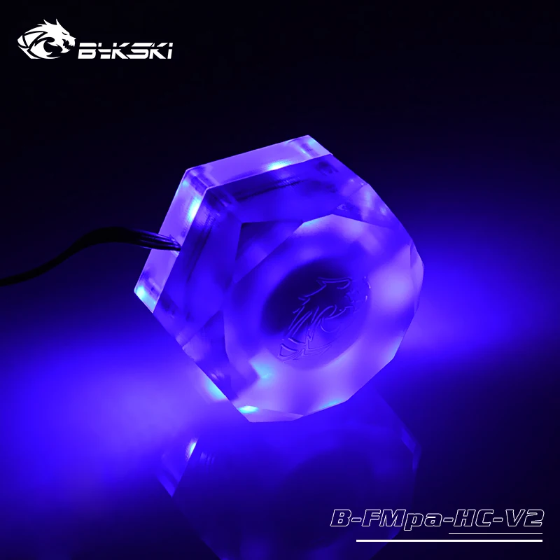 BYKSKI кулер для воды расходомер 6-Way G1/4 нить расходомер установки 5V A-RGB светильник для ореолом Хладагент фильтр водяного охлаждения Cooler