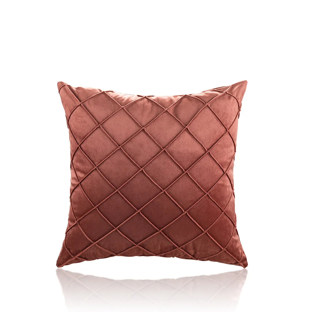 

Solid velvet lattice pillow cover home sofa pillow bedside pillow short plush cushion