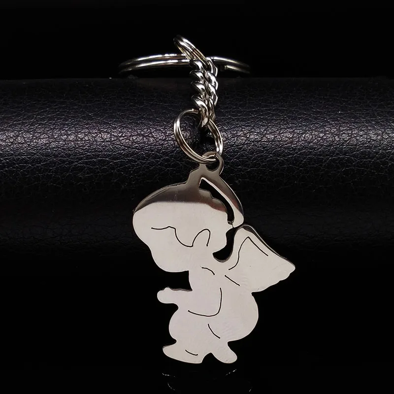 

Angel Key Chain Stainless Steel Keychain Keyring Gift Women Boy Pendant Jewelry llaveros para autos K759S01