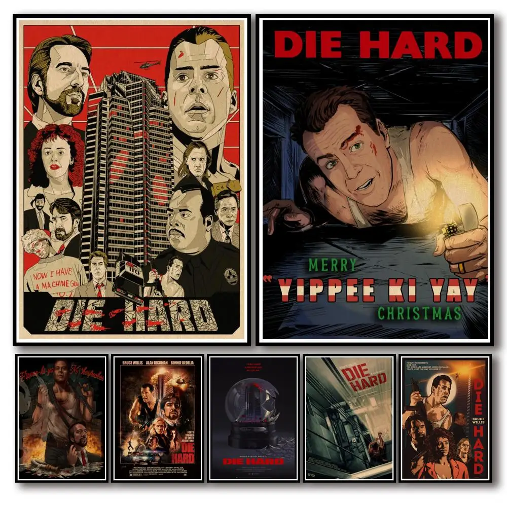 23 дизайна фильма Die Hard 1988 плакат из крафт-бумаги Искусство Домашняя наклейка