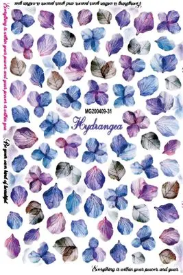 Fashion New Style DIY Japanese Serious Imitated Dry Flowers Nail Stickers Hydrangea Art Decoration Decals Girl Gifts | Красота и