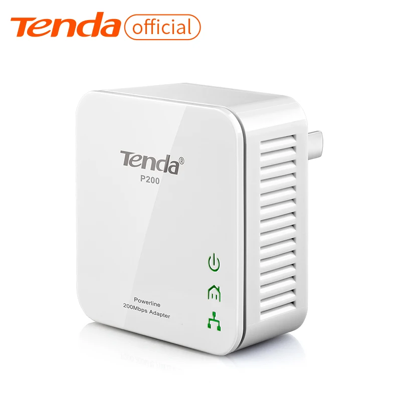 Сетевой адаптер Tenda P200 200 Мбит/с высокосовместимый с IPTV Homeplug AV2|Сетевые адаптеры c