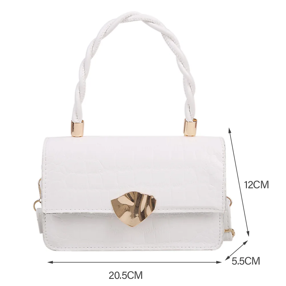 

Fashion Women Alligator Pattern Shoulder Crossbody Bags Pure Color PU Leather Messenger Bag Ladies Vintage Top-handle Handbags