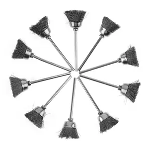 10 шт.лот 8 мм проволочная щетка с чаша-shape форме, благодаря чему создается ощущение невесомости с головой и 2,35 мм хвостовик Инструменты Аксессуары для металла для очистки пыли бурильных инструментов