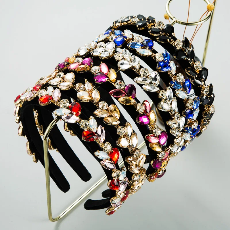 Новое поступление роскошная тиара Стразы ручной работы с листьями повязка на