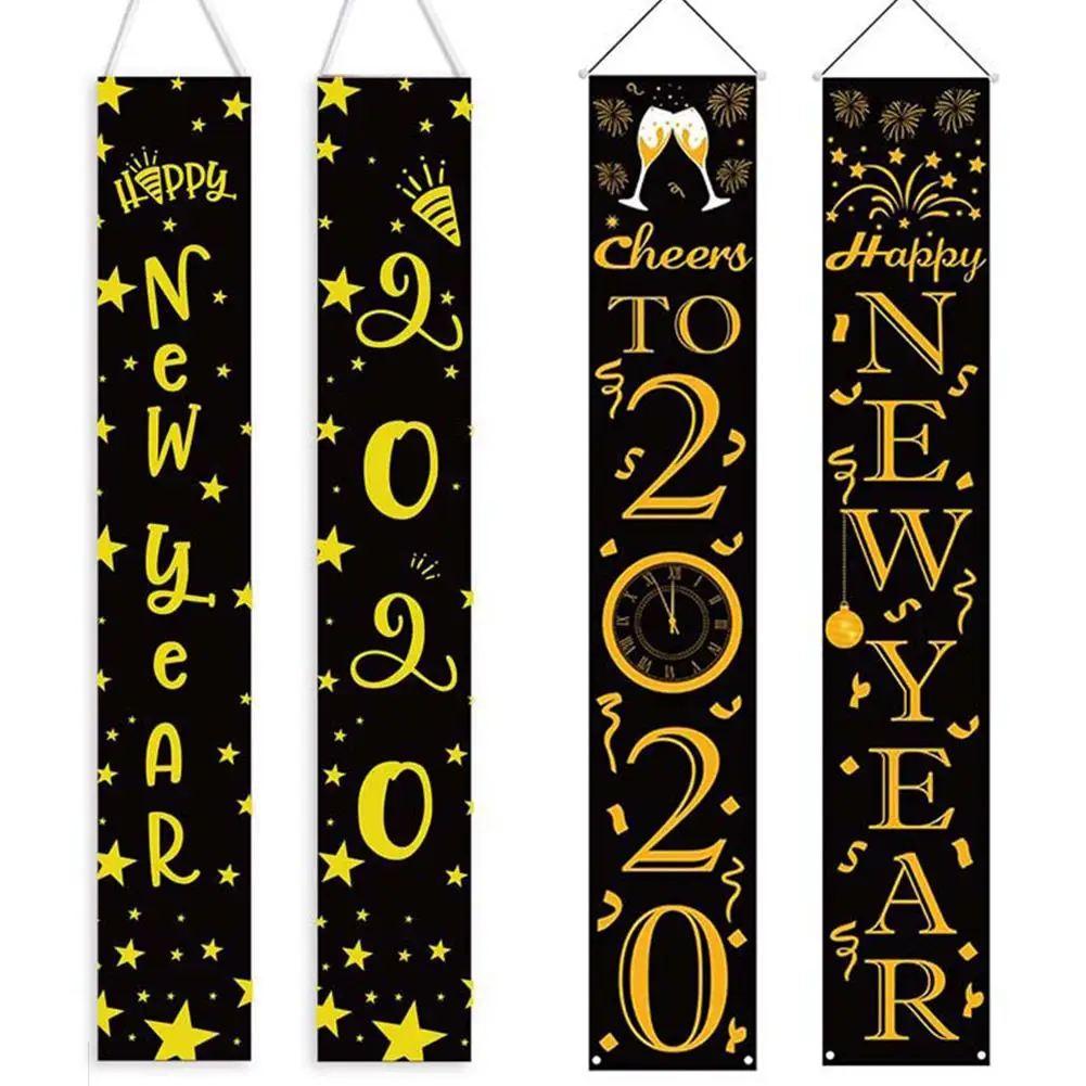 

2020 New Year Hanging Banner Flag Outdoors Door Banner for Bar Party Home Decoration