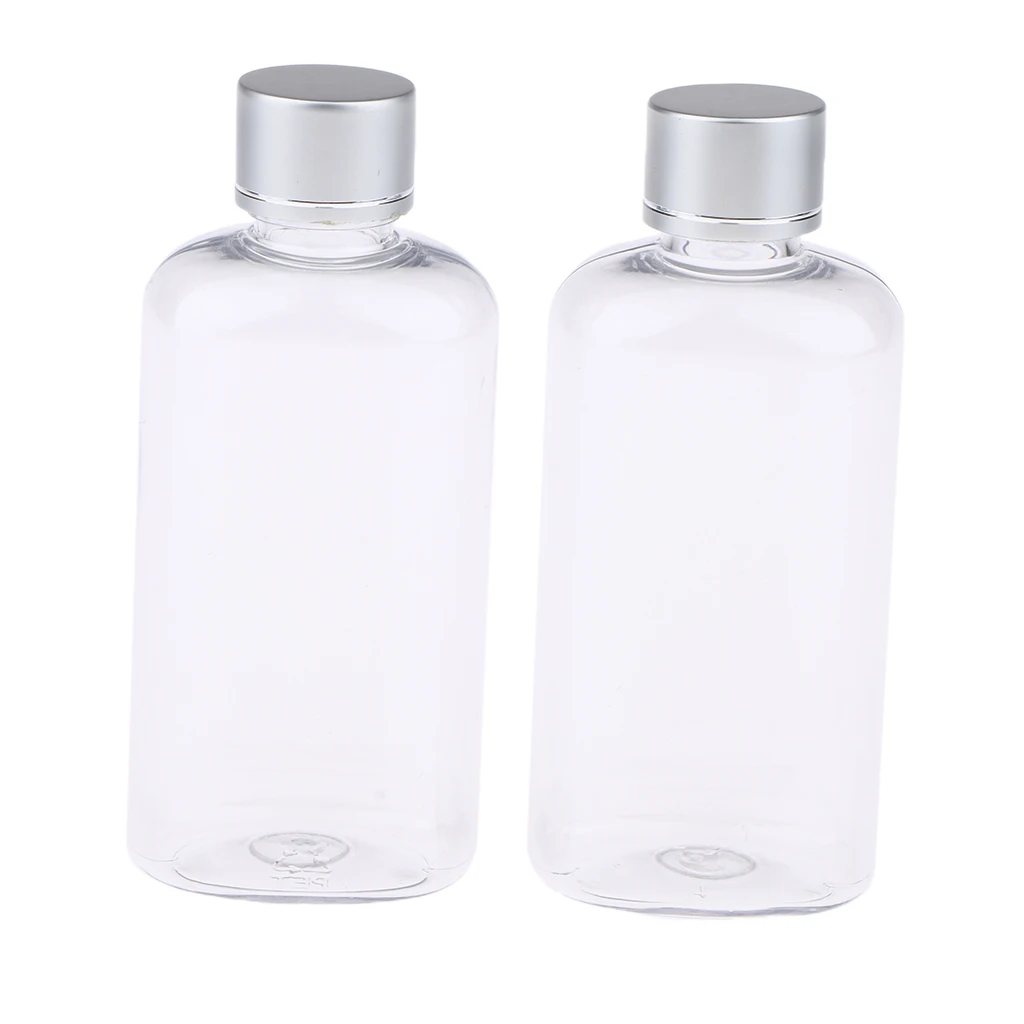 

2Pcs 100ml Empty Clear Plastic Bottles Tubes Screw Caps Containers for Shampoo Lotions Toners