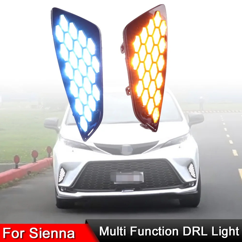 

Для Toyota Sienna XSE 2021 светодиодный передний бампер DRL дневсветильник свет синий светильник динамический сигнал поворота s противотуманная фара в сборе