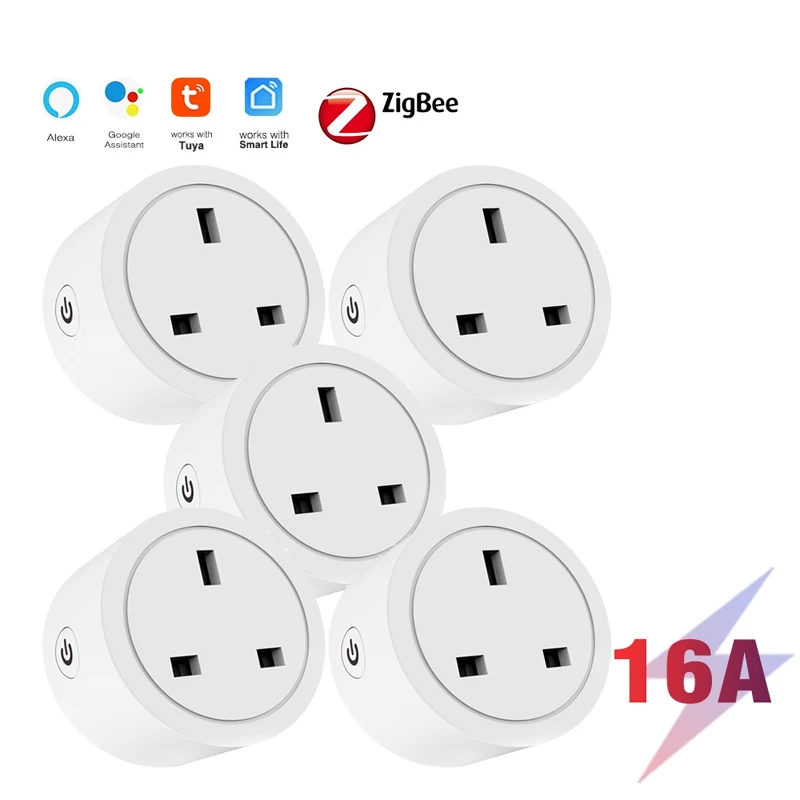 

16A UK Zigbee Smart Plug Socket With Power Energy Monitor UK Plug SmartLife APP Voice Control Works With Alexa Google Home