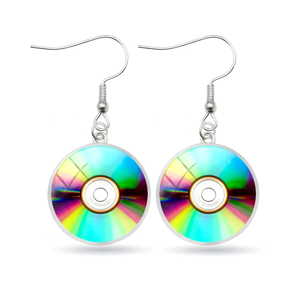 Новые висячие серьги с виниловой пластинкой круглые ювелирные изделия