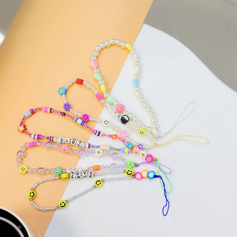 

YDL Cellphone Strap Anti-lost Lanyard Hanging Cord Jewelry For Women Girls Fashion Trendy Colorful Acrylic Beads Mobile Ph