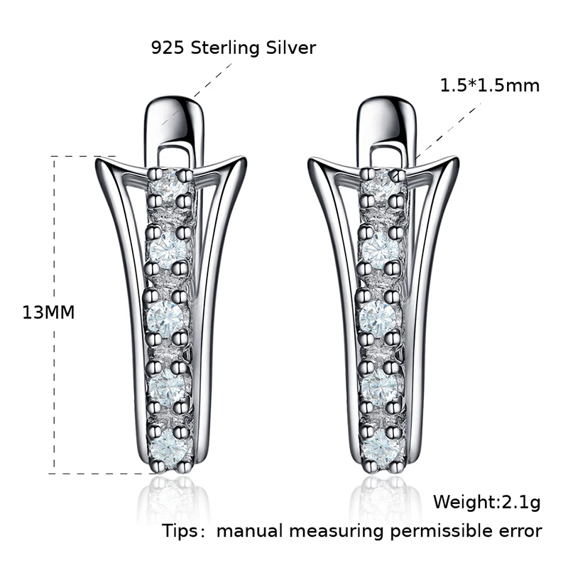 

925 Sterling Silver small Earrings Delicate Vintage Lovely Clip Earrings For Women Girls Earrings Fashion Trendy Jewellery