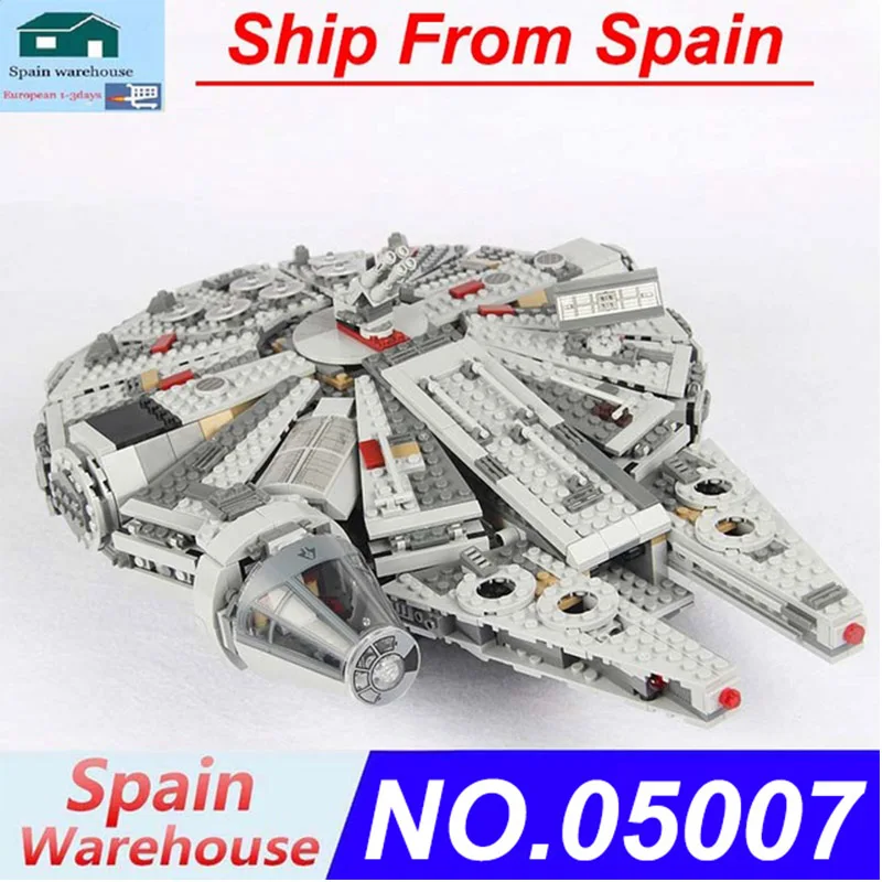Конструктор King Bricks 05007, Звездные войны, корабль, Сокол, Звездный Корабль, Lepinblocks, набор строительных блоков, 75212 75105, игрушки для детей, подарок