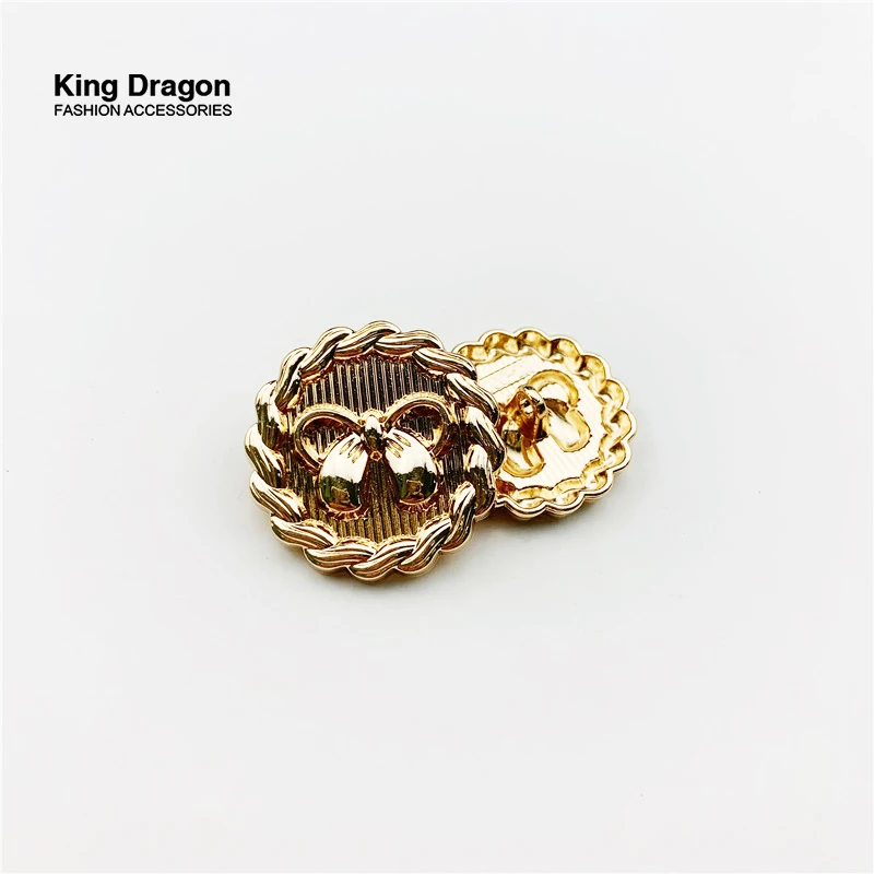 Пуговицы металлические с бантом и жемчугом 6 шт. антикварные для одежды пальто