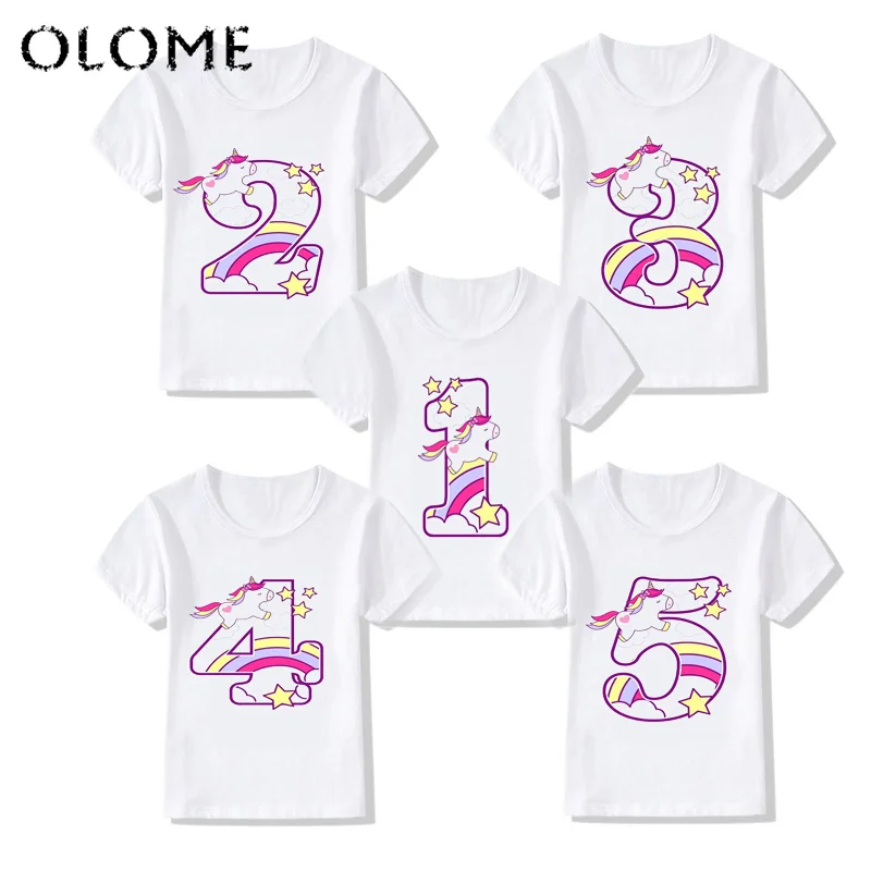 Малыш счастлив Стразы образуют цифру 1 ~ 9th в виде единорога из мультфильма Милая