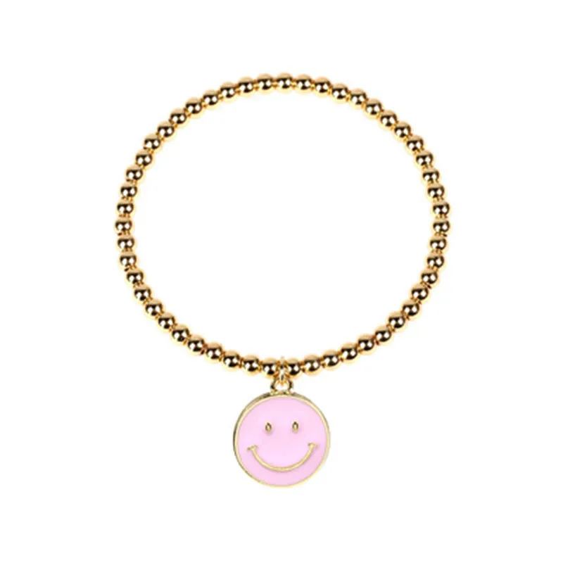 

MC Colorful Bracelet For Women Femme INS Hot Smiley Cartoon Choker Bijoux Femme Sweet Copper Argent Pulseras 2021 Fancy Jewelry