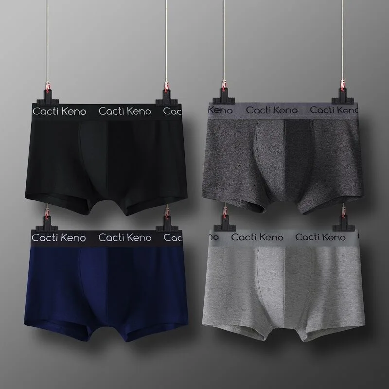 4PCS/Lot 5XL 4XL Men's Boxer Underwear Cotton Boxers Man Breathable Panties Solid Shorts Brand Underpants Cozy Plus Size