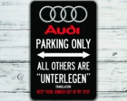 Автомобильный стояночный только металлический знак Audi, настенный художественный декор для паба, бара, гаража, украшение, жестяной знак, настенное искусство, Настенный декор