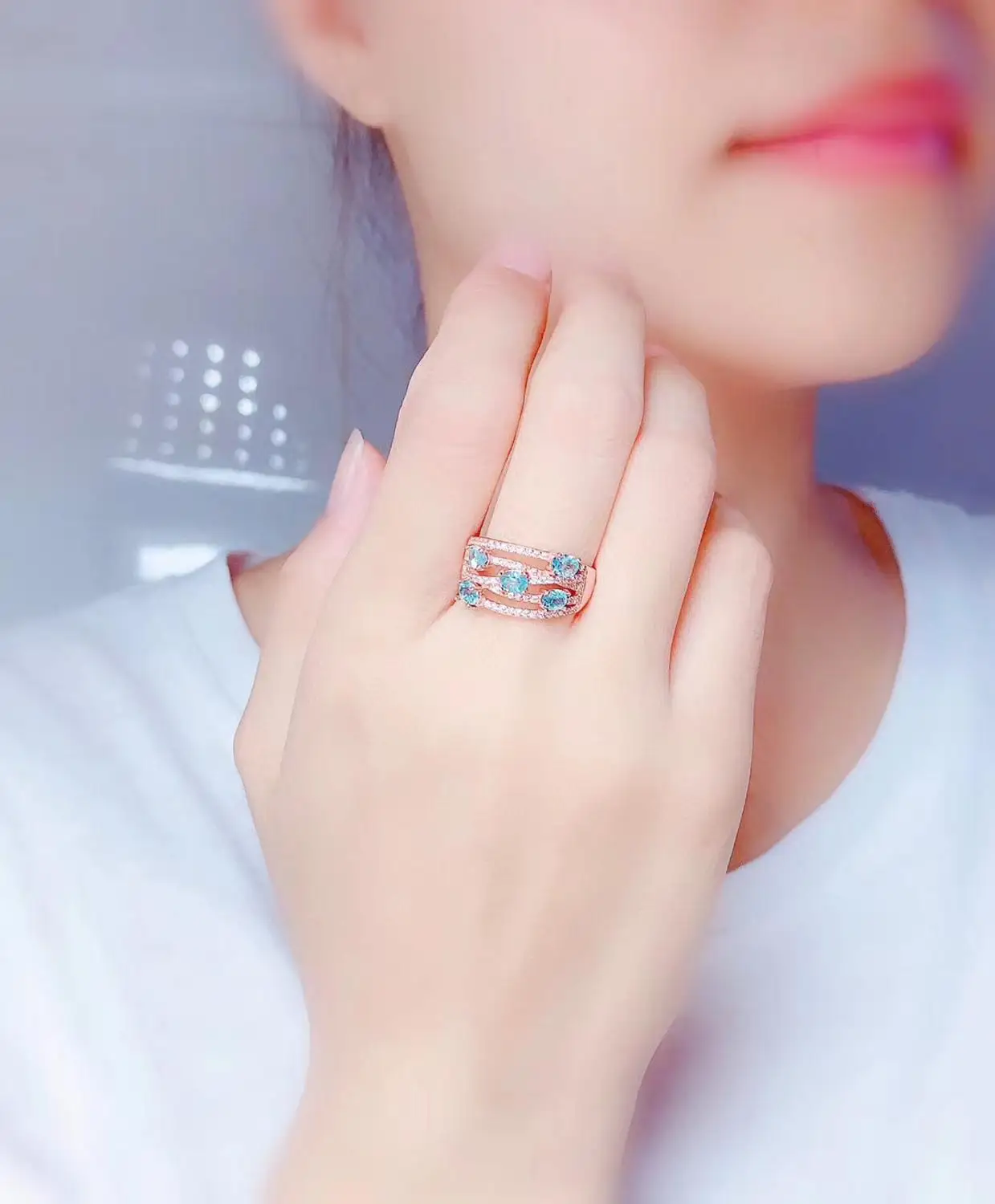 100% натуральным жемчугом кольцо с апатитом 925 пробы серебро прекрасный гарнитур