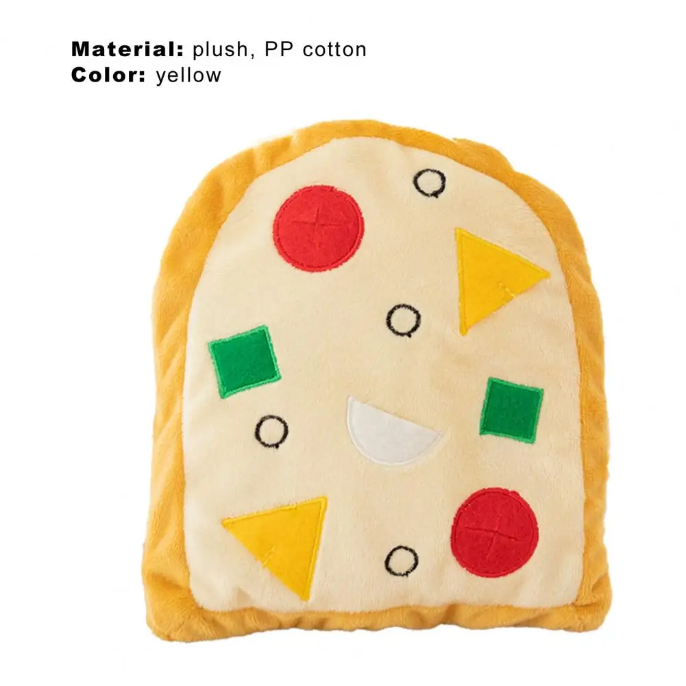 

Dog Chew Plush Toy Wear-resistant Sounding Interactive Pizza Shape Comfortable Dog Plush Toy Pet Supplies