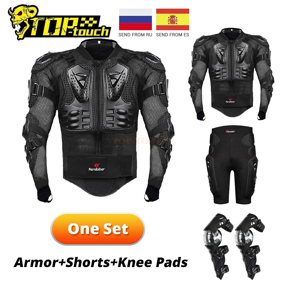

HEROBIKER, мотоциклетная броня, воздухопроницаемая, для гонок, защита для тела, куртка для мотокросса, мотоциклетная Защитная Экипировка, защита...