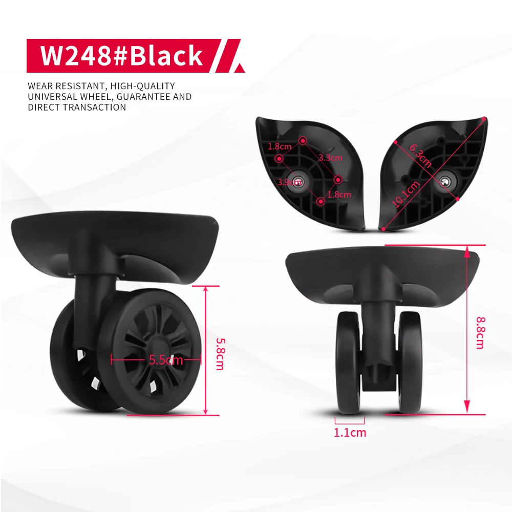 DILONG W248 Luggage Universal Wheel Accessories Aircraft Roller Silent Wheels Repair Reinforcement Practical Swivel Caster