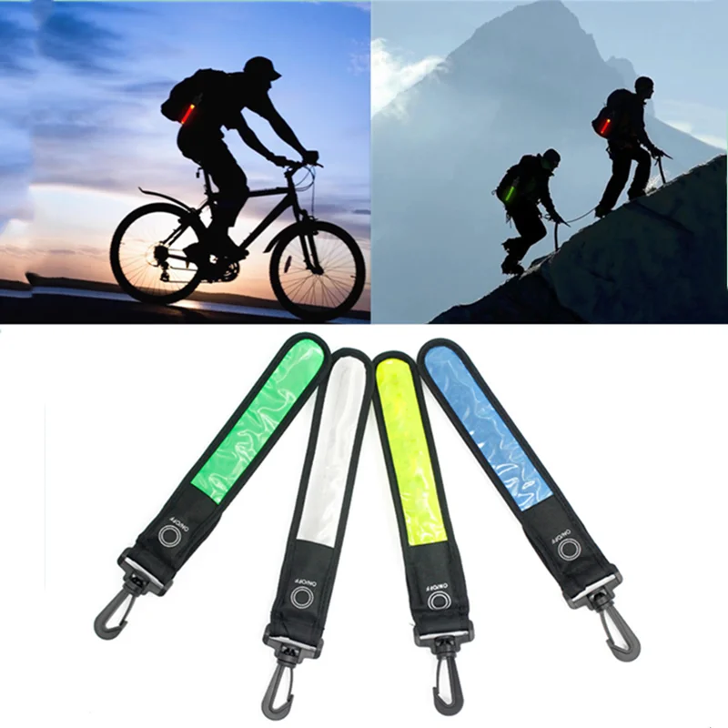 

LED Bicycle Light Reflective Belt Strap Night Outdoor Accessories Reflective Lighting Pendant Decor Sports Safety Bag Pendant