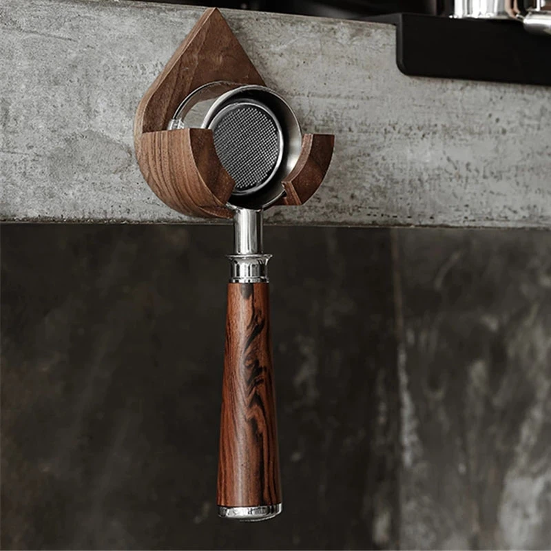 

Coffee Portafilter Wall Rack Wood Espresso Coffee Filter Holder 51MM/53MM/58MM Tamper Wall Mounted Rack Coffee Tools