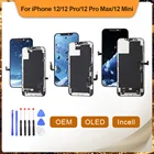 ЖК-дисплей для iPhone 12 12Pro 12 Pro Max 12 Mini OLED сенсорный экран дигитайзер в сборе OEM дисплей с рамкой Замена без битых пикселей