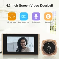 n6 4 3 inch digital door eye camera wide angle video photo peephole night vision pir motion electronic doorbell viewer