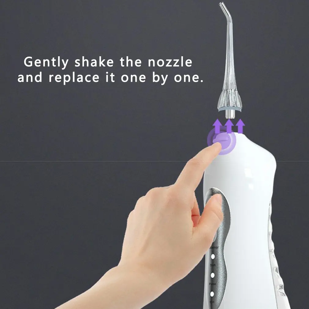 

Oral Irrigator USB Rechargeable Water Flosser Dental Water Jet 220ml Water Jet Water Tank Waterproof Teeth Cleaner