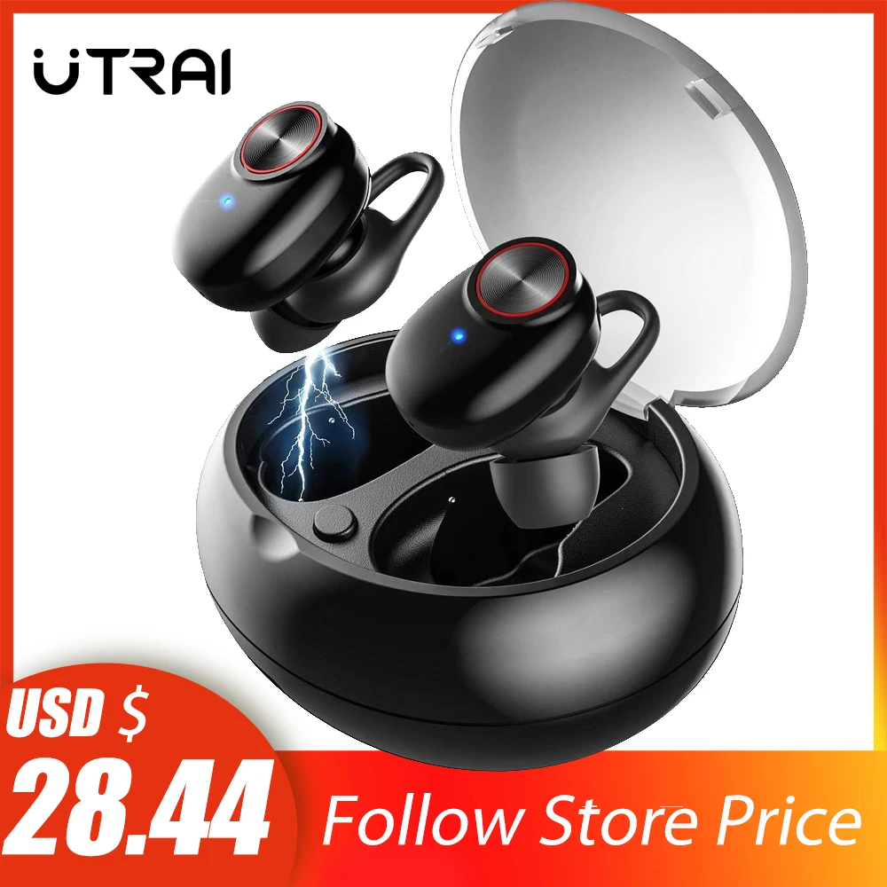 Беспроводные наушники UTRAI Bluetooth 5,0 Ture, беспроводные стерео наушники, гарнитура TWS HIFI, бас с микрофоном, Спортивная игровая гарнитура