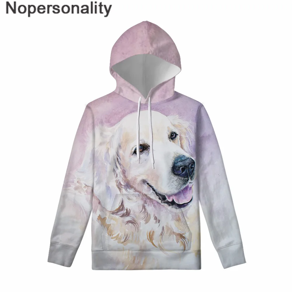 

Nopersonality Lovely Golden Retriever Print Women Hoody Sweatshirt Cartoon Art Doga Pullovers Long Sleeve Casual Hooded