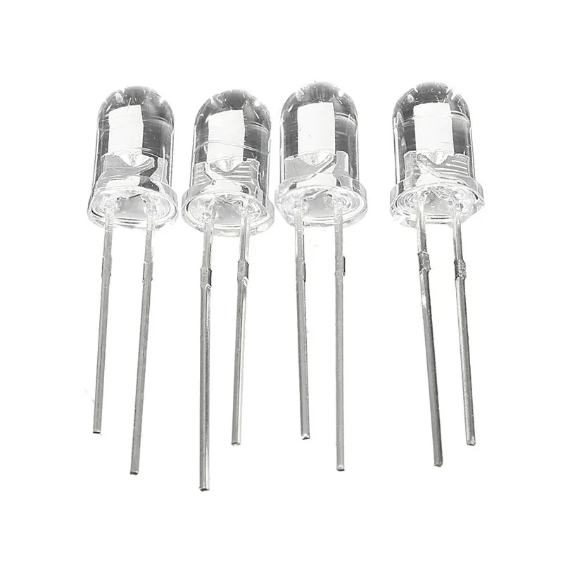 1000 шт./лот 5 мм круглый светодиодный Диод синий зеленый желтый красный белый лампа