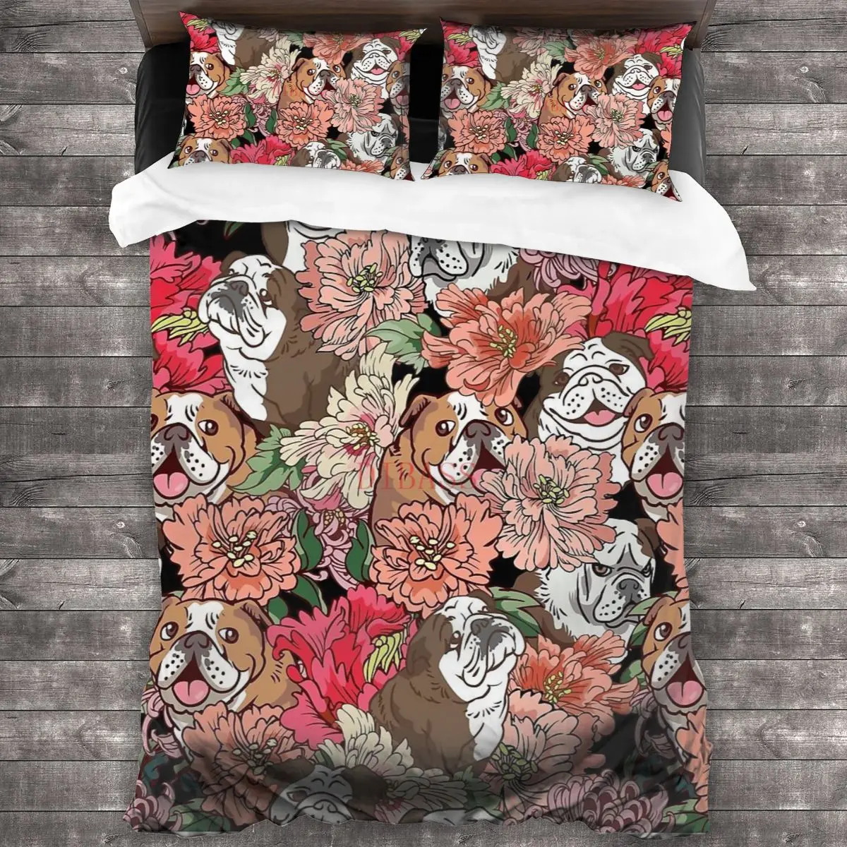 

Because English Bulldog 100%Pure Cotton Comforter Set with 2 Pillowcase,Soft Microfiber Duvet Cover Set, Bedding Sets Bed Set