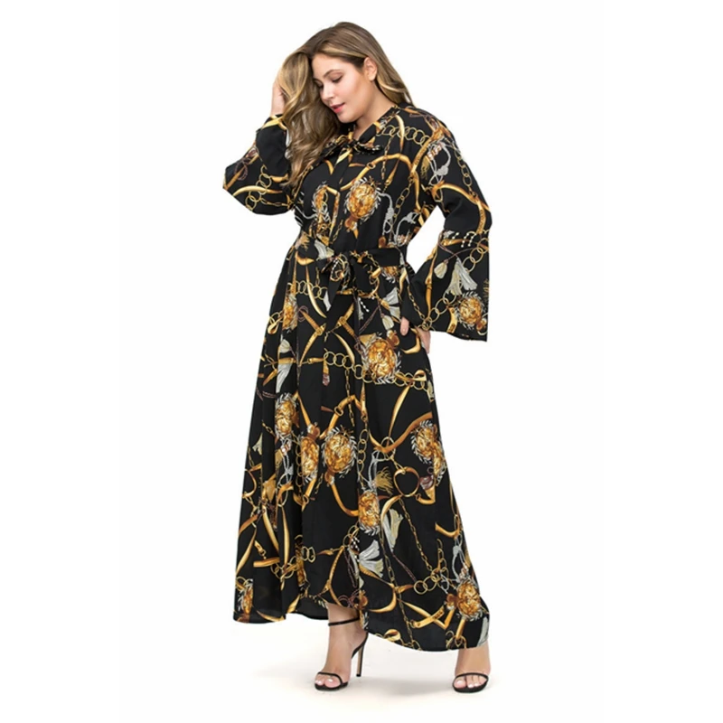 Женское платье макси с принтом в виде индейки и абаи|Мусульманская одежда| |