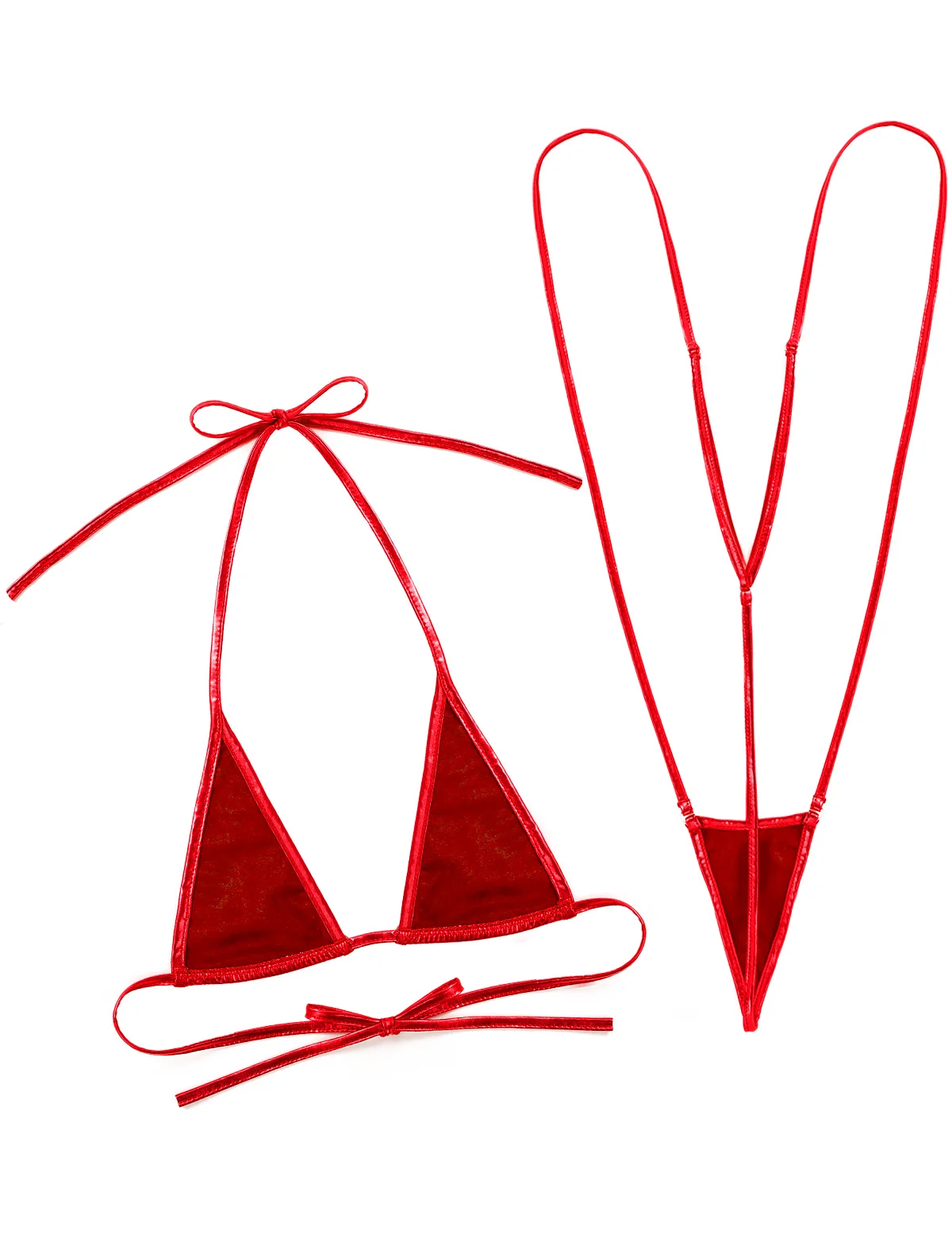 Женское Эротическое блестящее металлическое мини микро бикини обтягивающее