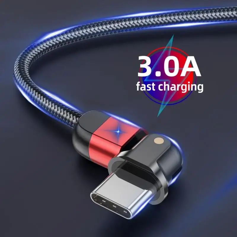 

0.5m/1m/2m 3A Fast Charging Data Cord Charger Adapter For Samsung For Xiaomi Huawei USB-C Type-C Fast Charging Cable Wire 1pc