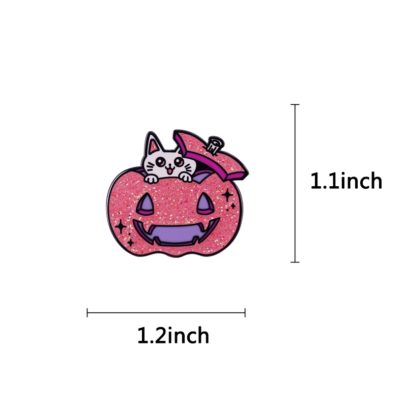 Эмалированная булавка Kawaii в виде кошки тыкве Рождество Хэллоуин питомец кошка