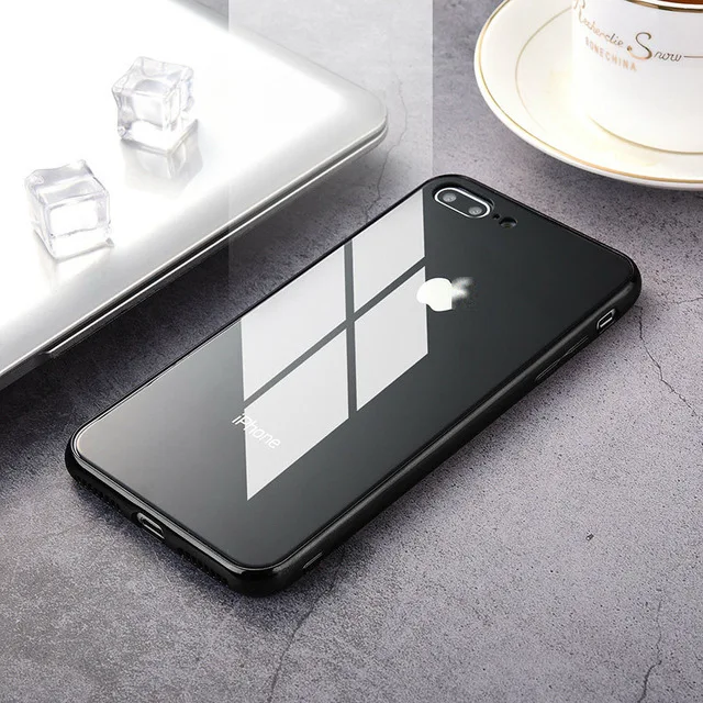 Роскошный чехол для телефона из закаленного стекла для iPhone 11 Pro Max X XR XS 7 6s 8 Plus 8plus 7plus черный золотой красный белый чехол