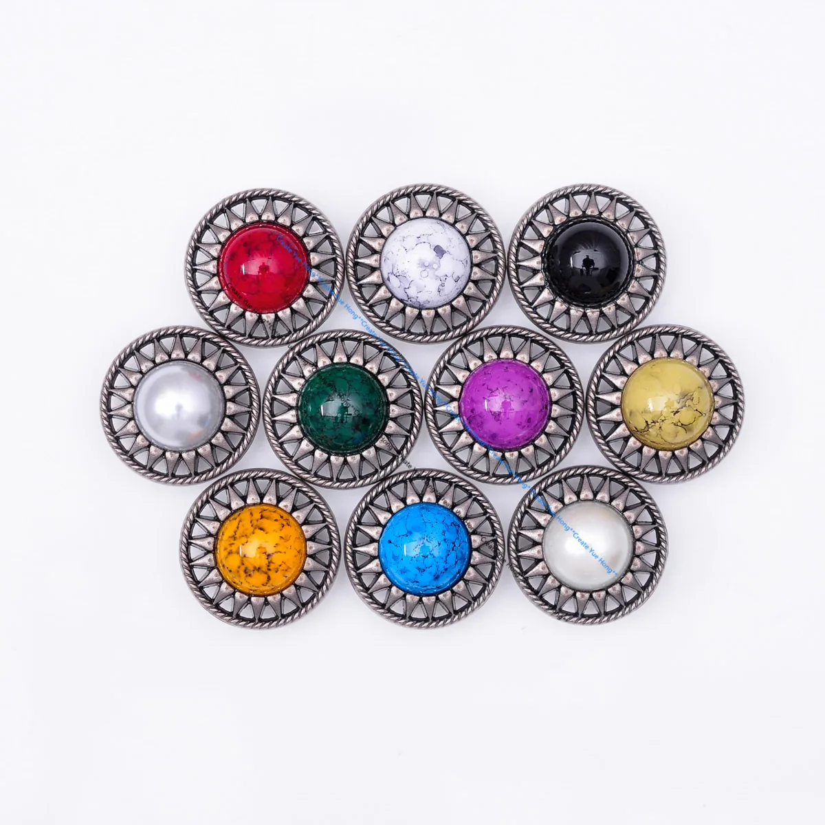 Круглые бусины из серебристого или бирюзового бисера 18 мм в античном стиле |