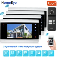 tuyasmart app remote unlock ip video door phone wifi video intercom 2 apartment security home access control system touch button
