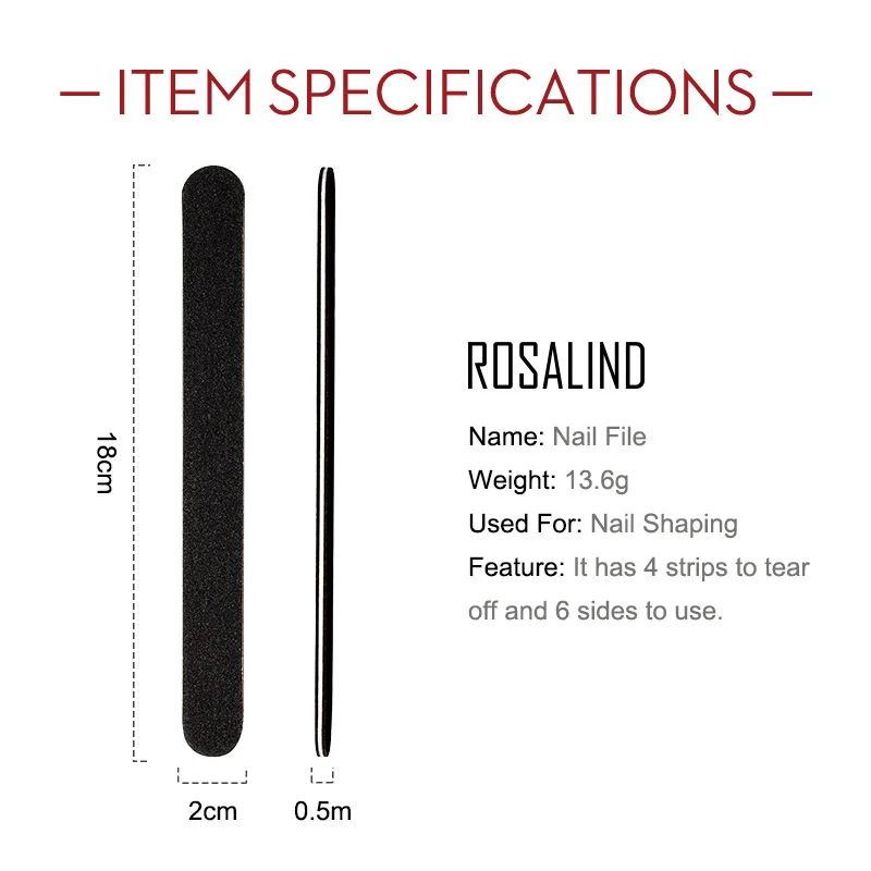 Пилки для ногтей ROSALIND пилки полировальные инструменты маникюра 4 полоски пилинг