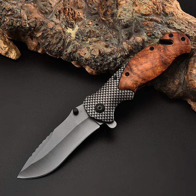 Красный палисандр нож с деревянной ручкой для охоты высокое качество EDC