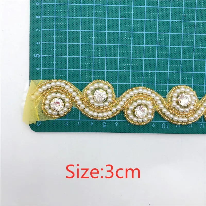 4 5 метров жемчужные стразы для рукоделия аппликация из бисера на цепочке с